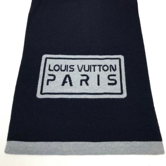 LOUIS VUITTON Esharpe Gravity Scarf Navy/Gray - Picture 3 of 9